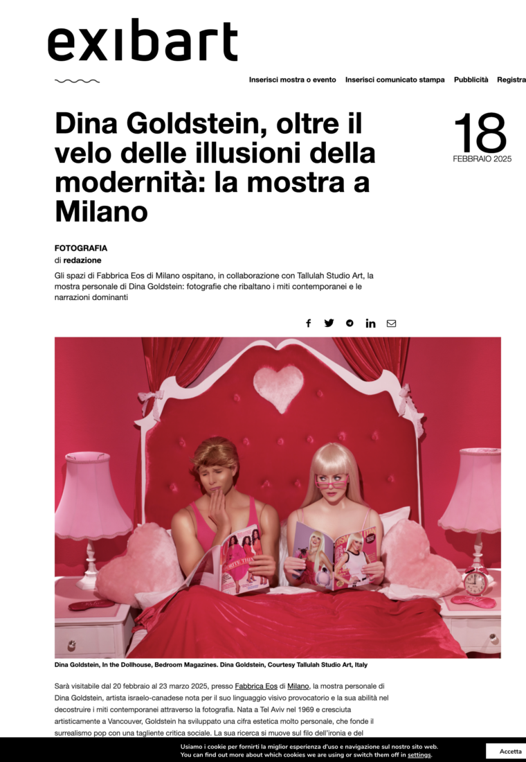 Artist photographer Dina Goldstein exhibition Milan Italy 02 2025 Tallulah Studio Art press